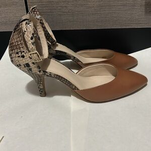 Jessica heel shoes snakeskin brown size 7